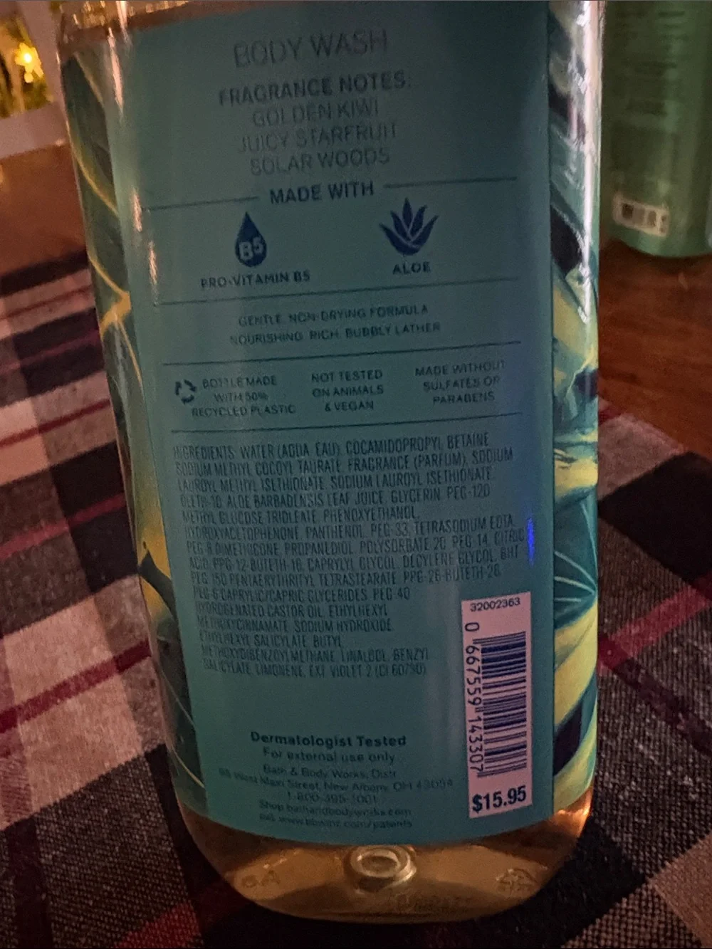 Nwt  10 Oz bottle of Thailand Sweet Kiwi & Starfruit” Body Wash
